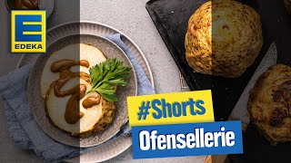 Ofensellerie Rezept mit veganer Soße  Sellerie im Backofen zubereiten Shorts [upl. by Isiahi891]