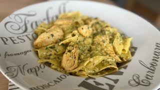 Pâtes sauce crémeuse au pesto maison et poulet [upl. by Hamachi297]