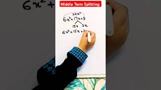 How to factorise Algebraic Expresions by Middle Term Splitting shorts maths polynomials [upl. by Dun]