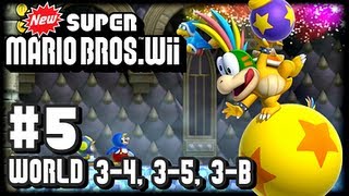 New Super Mario Bros Wii  CoOp  Part 5 World 34 35 3Boss [upl. by Eilime]