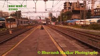 4K Vadodara WAP7 With WR amp NF Coaches Entering Borivali Railway Station [upl. by Anigar]