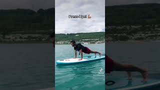 Workout on a Paddle Board funny fyp fitness shorts challenge [upl. by Seligman]