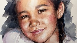 WATERCOLOR Portrait Painting Darker Skin Demo Christine Karron watercolorportrait watercolor [upl. by Ahsai744]