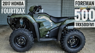 2017 Honda Foreman 500 4x4 ATV TRX500FM1H WalkAround Video  Olive  HondaProKevincom [upl. by Larrisa]