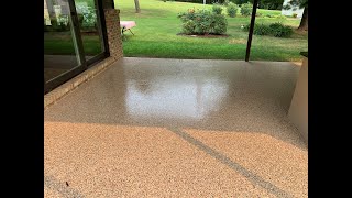 Outdoor Patio With Full Flake Epoxy Coating And Polyaspartic Top Coat [upl. by Eissel]