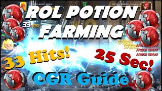 ROL Speed Potion Farming  CGR Synergy’s amp Rotation Guide  25 Second and 33 Hit Take Downs [upl. by Sokil]