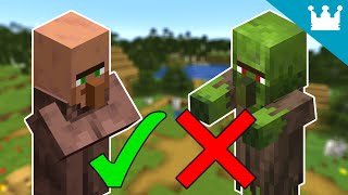 Minecraft Villager to Zombie Transformation quotEasyquot is Impossible Difficulty Setting Effects [upl. by Iago]