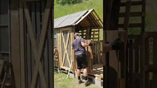 Building a CABIN from PALLETS extension shorts [upl. by Favien558]