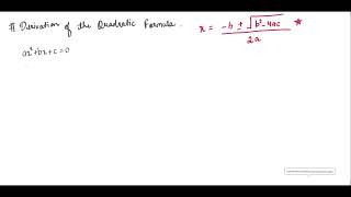 Derivation of quadratic formula  class 10 [upl. by Salocin]