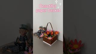 How to make paper flower basket  Beautiful paper basket [upl. by Ruelu587]