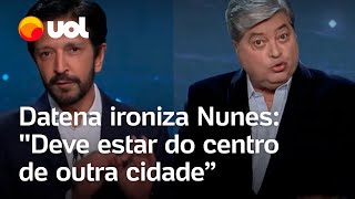 Debate na Band Datena ataca Nunes e diz que prefeito arrasou São Paulo [upl. by Neelasor]