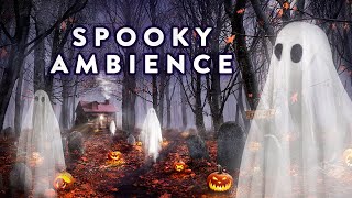 Spooky Halloween Ambience  Haunted Forest Graveyard Sounds [upl. by Barney976]