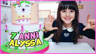 7 anni per Alyssa 🎂 Torta Lama 🦙 e regalo nascosto 🎁 [upl. by Orvil]