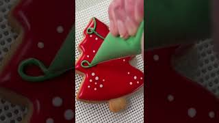 Christmas Tree Cookie Decorating shorts cookiedecoration sugarcookies christmas [upl. by Bonilla]