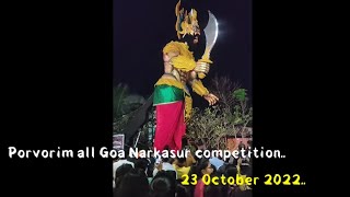 Narkasur 2022  Porvorim all Goa Narkasur competition  23 October 2022  Goa Deepotsav 2022 [upl. by Mashe]