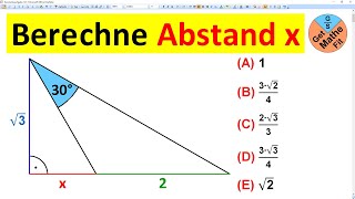 Wie groß ist der Abstand x  Mathe Rätsel Geometrie  Daily Math [upl. by Ille]