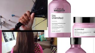 LOreal professional Liss unlimited shampoo and mask With pro keratin  My real experience [upl. by Hauser]