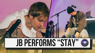 Justin Bieber performs STAY with Kid Laroi at the opening OBB studio in LA [upl. by Ashleigh]