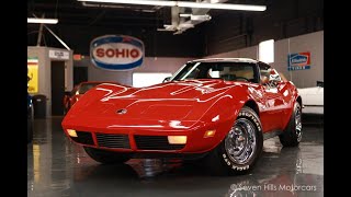 1973 Corvette Stingray  Mille Miglia RedBlack Leather 4Speed 68860 mi  Seven Hills Motorcars [upl. by Einimod167]