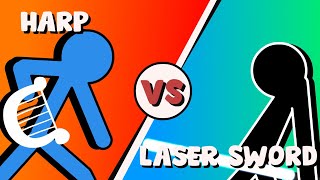 Supreme Duelist Stickman Animation Harp vs Laser Sword [upl. by Adnama]