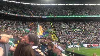 EPIC 60000 Celtic fans huddle  Celtic 32 rangers [upl. by Soisanahta]