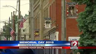 Memorial Day banners in Blanchester honor service men and women [upl. by Farwell763]