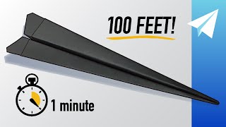 How to Make an Easy Paper Airplane in 1 Minute 60 Seconds Competition Winner — Flies 100 Feet [upl. by Layla666]