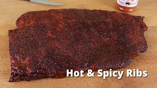 Spicy Rib Recipe  Smoking Spicy Ribs on Big Green Egg [upl. by Ahsocin909]