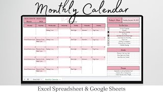 Monthly Calendar Google Sheet Calendar 2023 Template in Excel Monthly Calendar Excel Sheet Google [upl. by Sama]