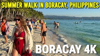 BORACAY 4K  2024 Summer Walking Tour in Boracay Island Philippines 🇵🇭 [upl. by Anastasia]