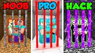 Minecraft NOOB vs PRO vs HACKER FAMILY PRISON CHALLENGE in Minecraft Animation [upl. by Llyrat298]