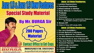 DURGA Sir Java 8 amp Java 9 Study Material [upl. by Aikaz623]