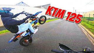 125 CC KTM SUPERMOTO DOING WHEELIES  SHERCO SMRS GOPRO POV RIDE [upl. by Doowyah910]