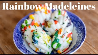 Rainbow Speckled White Chocolate Covered Madeleines [upl. by Eisnil]