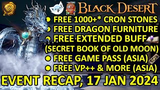 FREE TOTAL 10003700 CRON FREE VP GAME PASS Maid Furniture BDO Event Recap 17 Jan 2024 Update [upl. by Beard261]