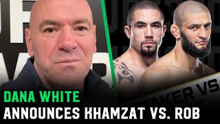 Dana White announces Khamzat Chimaev vs Robert Whittaker [upl. by Leinto20]