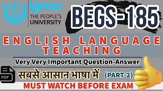 BEGS 185 SOLVED ASSIGNMENT 202324  Englishlanguageteaching begs185 ignou english teaching [upl. by Nnahtur]