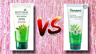 Himalaya vs biotique neem face wash himalayabiotiqueneem face wash reviewbest face wash for acne [upl. by Idurt]