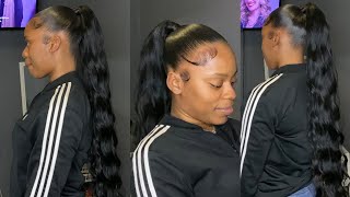 HOW TO SLEEK MID PONYTAIL  beginner friendly hairideas viral sleekponytails ponytail [upl. by Arras]