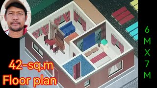 42sqm bamboo floor plan in the Philippines [upl. by Ecidnacal125]