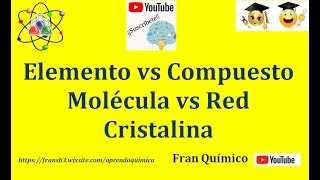 Elemento vs Compuesto y Molécula vs Red Cristalina [upl. by Etnemelc]