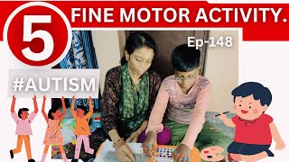 Autism Child Fine Motor Sitting Activities at Home  Goldi Mummy [upl. by Soracco]