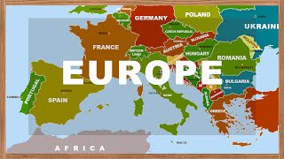 European Map Countries Capitals and National Flags with Photos Learn Geography 01 [upl. by Ailet271]