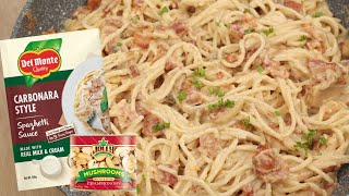 How to Cook Carbonara Pasta Recipe w Del Monte Carbonara Sauce [upl. by Vig]