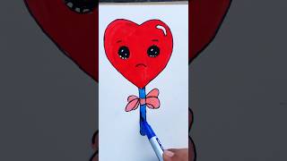 Easy Sad Heart Drawing 😱🌈 art shorts ytshorts creative forkids [upl. by Aninat575]