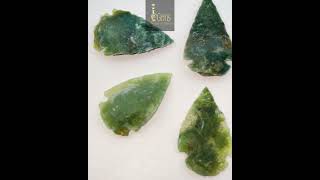 Natural Green moss Agate Arrowhead Cabochon Gemstone Loose Gemstone lot shorts [upl. by Sanez761]