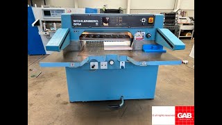 Fully serviced Wohlenberg 76 SPM paper cutting machine for sale Gab Supplies Ltd 1990 [upl. by Lorne]