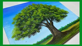 Como Pintar un ARBOL con Acrilico Paso a Paso Muy Facil  Tutorial de Pintura Acrilica 75 [upl. by Iew]