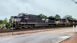 Northbound NS28C intermodal on track two crossing Sharon Avenue [upl. by Wells327]