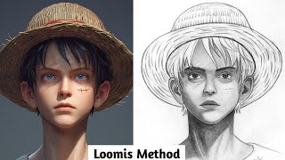 From Anime to Realism  Drawing Luffy with the Loomis Method [upl. by Ranite]